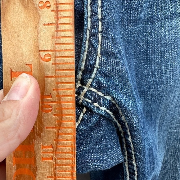 ROCK & ROLL Cowgirl midrise cotton-spandex embellished pocket bootcut jean 32 - Picture 7 of 12